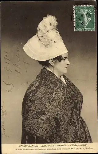 Ak Reux Calvados, Costume et Coiffe de Normande