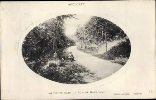 Ak Houlgate Calvados, Route dans le Bois de Boulogne