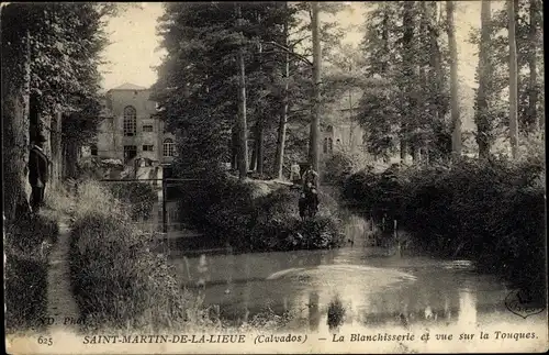 Ak Saint Martin de la Lieue Calvados, La Blanchisserie et vue sur la Touques