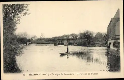 Ak Salbris Loir et Cher, Fabrique de Bonneterie, Deversoirs de l'Usine