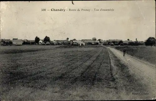 Ak Chandry Loir et Cher, Route de Prunay, Vue d'ensemble