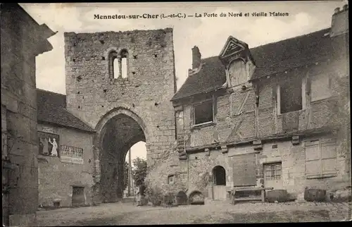 Ak Mennetou sur Cher Loir et Cher, La Porte du Nore et vieille Maison