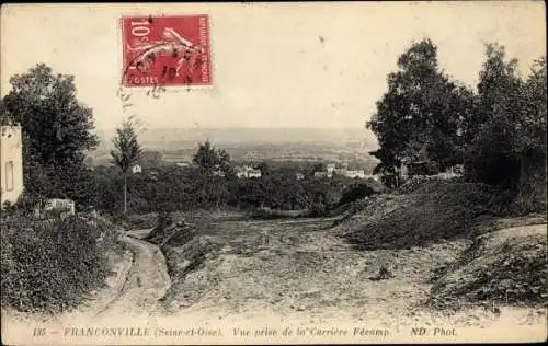 Ak Franconville Val d Oise, Vue prise de la carriere Fecamp