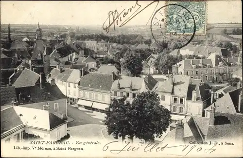 Ak Saint Fargeau Yonne, Vue generale