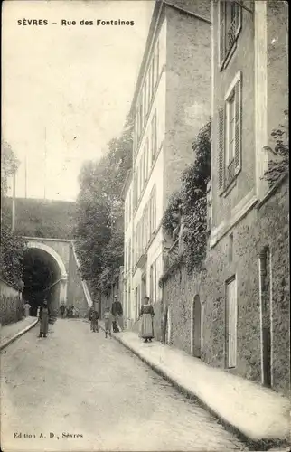 Ak Sèvres Hauts-de-Seine, Rue des Fontaines