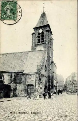 Ak Suresnes Hauts de Seine, L´Eglise