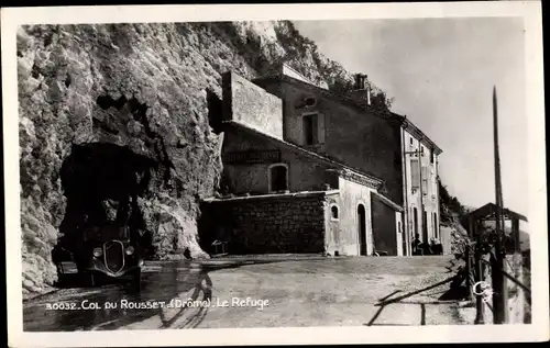 Ak Col du Rousset Bouches du Rhone, Le Refuge, Auto