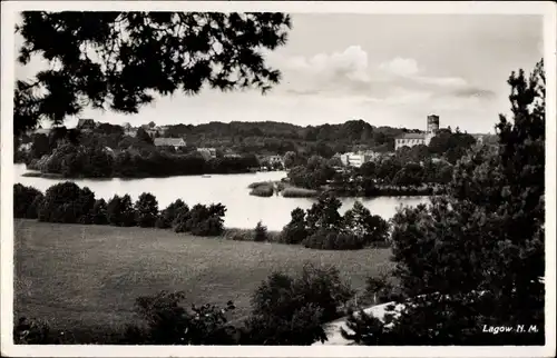 Ak Łagów Lagow Ostbrandenburg, Panorama vom Ort