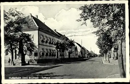 Ak Huttenheim Bruchsal im Kraichgau, Rathaus