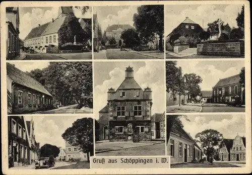 Ak Eggerode Schöppingen im Münsterland, Kirche, Straßenpartie