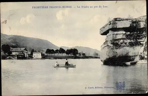 Ak Lac de Chaillexon Doubs, Lac des Brenets Neuchatel, Frontiere Franco Suisse