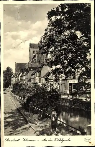 Ak Hansestadt Wismar, An der Mühlgrube