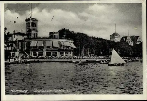 Ak Hamburg Nord Uhlenhorst, Färhaus, Segelboote