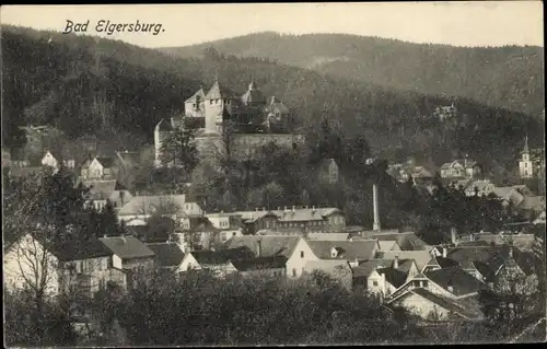 Ak Elgersburg in Thüringen, Teilansicht mit Schloss