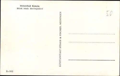 Ak Ostseebad Bansin Heringsdorf auf Usedom, Blick nach Heringsdorf
