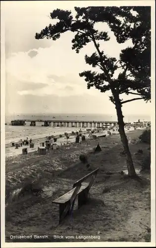 Ak Ostseebad Bansin Heringsdorf auf Usedom, Strand vom Langenberg