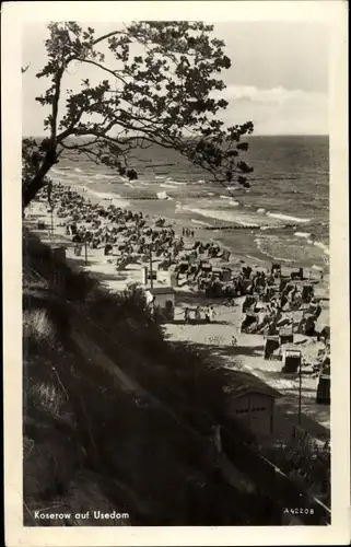 Ak Ostseebad Koserow auf Usedom, Strandblick