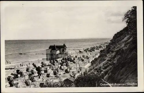 Ak Ostseebad Koserow auf Usedom, Strandpartie