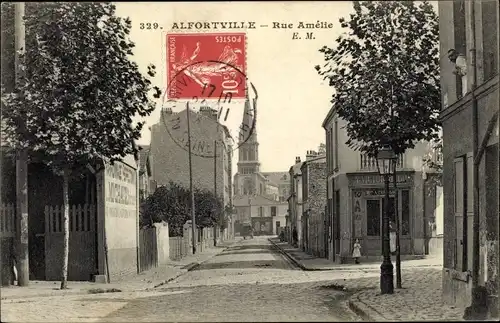 Ak Alfortville Val de Marne, Rue Amélie