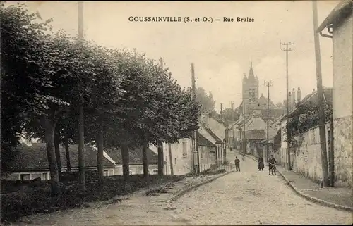 Ak Goussainville Val d´Oise, Rue Brulee