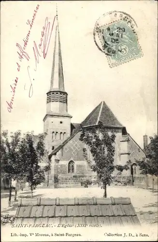 Ak Saint Fargeau Yonne, L'Eglise XIII siecle