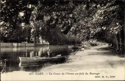 Ak Caen Calvados, Le Cours de l'Orme au dela du Barrage