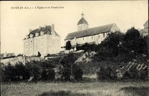 Ak Denée Maine et Loire, L'Eglise et le Presbytere