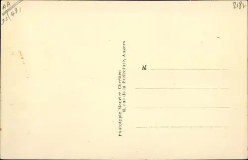 Ak Denée Maine et Loire, L'Eglise, Perspective vers Angers