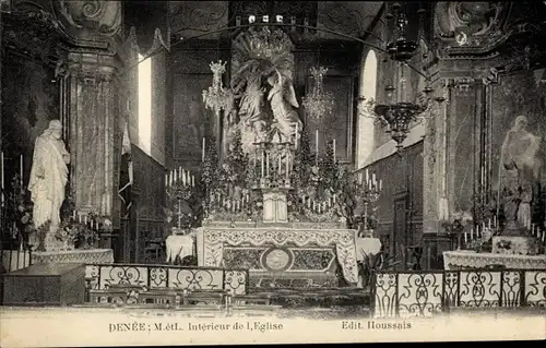 Ak Denée Maine et Loire, L'Eglise, Interieur