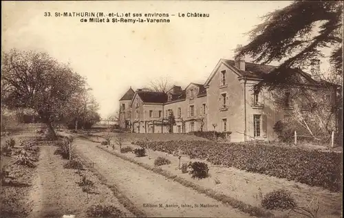 Ak Saint Mathurin sur Loire Maine et Loire, Le Chateau de Mille a St Remy la Varenne