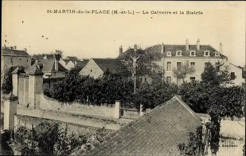 Ak Saint Martin de la Place Maine et Loire, La Calvaire et la Bisirie