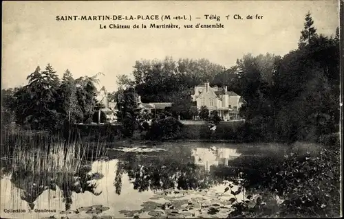 Ak Saint Martin de la Place Maine et Loire, Le Chateau de la Martiniere, vue d'ensemble