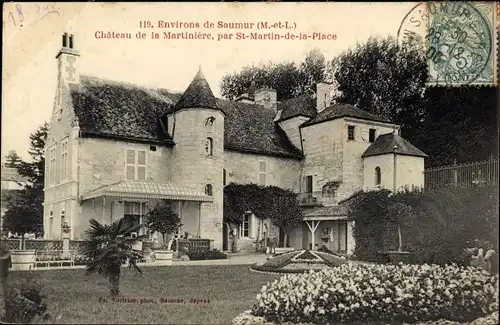 Ak Saint Martin de la Place Maine et Loire, Le Chateau de la Martiniere