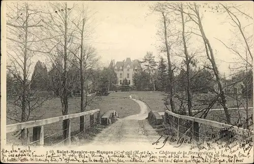 Ak Saint Macaire en Mauges Maine et Loire, Chateau de la Bernardiere, Brücke