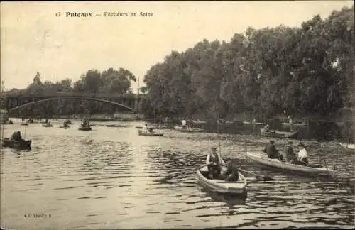 Ak Puteaux Hauts de Seine, Pecheurs en Seine, Ruderboote
