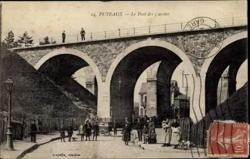 Ak Puteaux Hauts de Seine, Le Pont des 5 arches