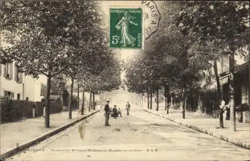 Ak Puteaux Hauts de Seine, Boulevard Richard Wallace et Montee de la Gare