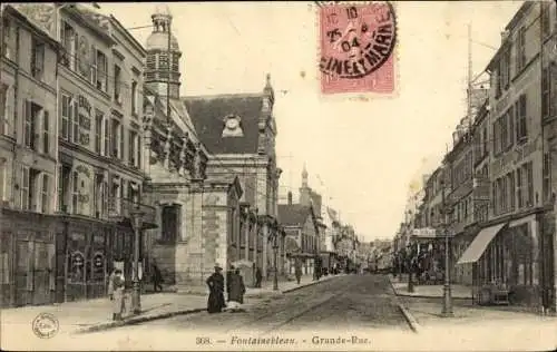 Ak Fontainebleau Seine et Marne, Grande Rue