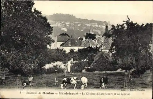 Ak Hadricourt Yvelines, Le Clocher d'Hadricourt et de Meulan