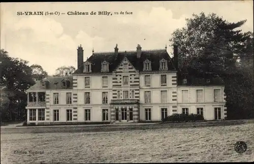 Ak Saint Vrain Essonne, Chateau de Billy, vu de face