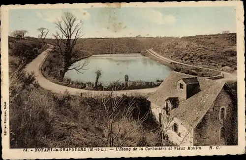 Ak Segré Maine et Loire, Noyant la Gravoyère, Étang de la Corbinière et Vieux Moulin