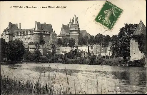 Ak Durtal Maine et Loire, Les Rives du Loir