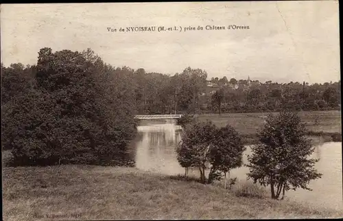 Ak Nyoiseau Maine et Loire, Vue prise du Château d´Orveau