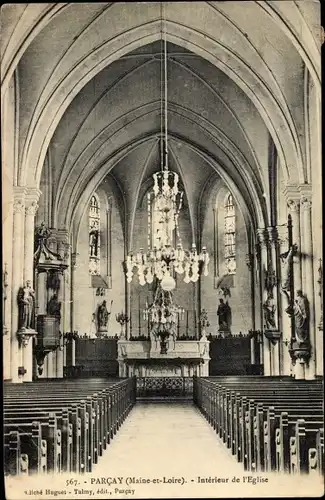 Ak Parçay les Pins Maine et Loire, Intérieur de l´Église