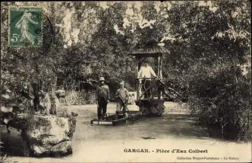 Ak Livry Gargan Seine Saint Denis, Pièce d´Eau Colbert