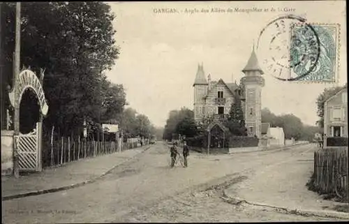 Ak Livry Gargan Seine Saint Denis, Angle des Allées Montgolfier et de la Gare