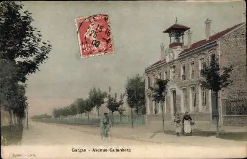 Ak Livry Gargan Seine Saint Denis, Avenue Gutenberg