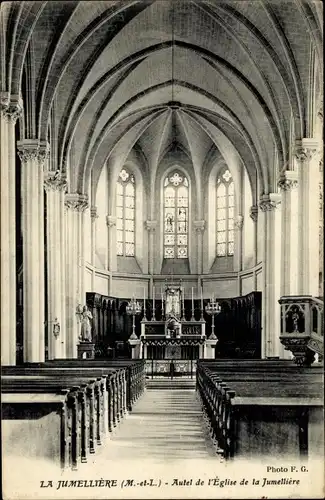 Ak La Jumellière Maine-et-Loire, Intérieur de l´Église, Autel