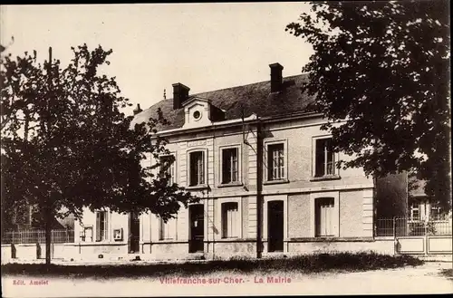 Ak Villefranche sur Cher Loir et Cher, La Mairie