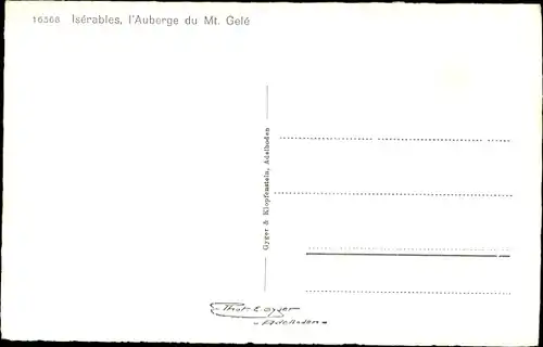 Ak Iserables Kt Wallis, L'Auberge de Mt Gele